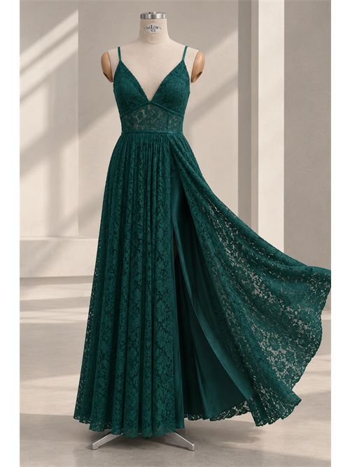 Abito bonton pizzo G FOR GIULSIE | LUX045VERDE BOTTIGLIA
